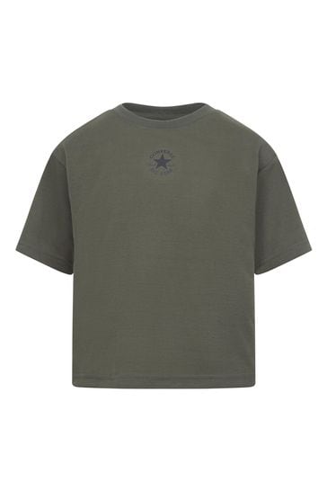 Converse Khaki Green Oversized Chuck Patch Boxy T-Shirt