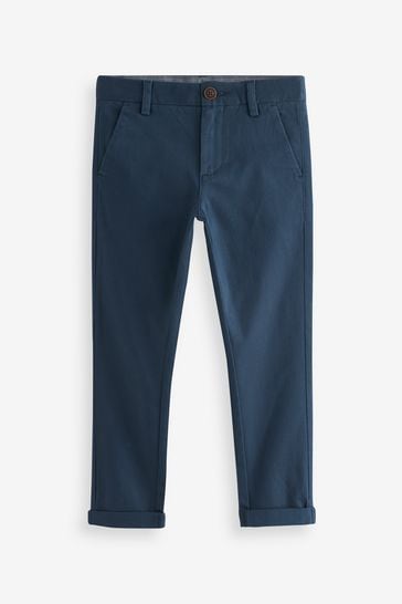 French Navy Blue Skinny Fit Stretch Chino Trousers (3-17yrs)