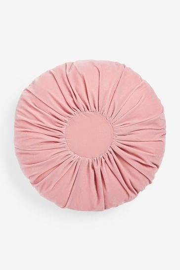 Pink velvet round pillow online