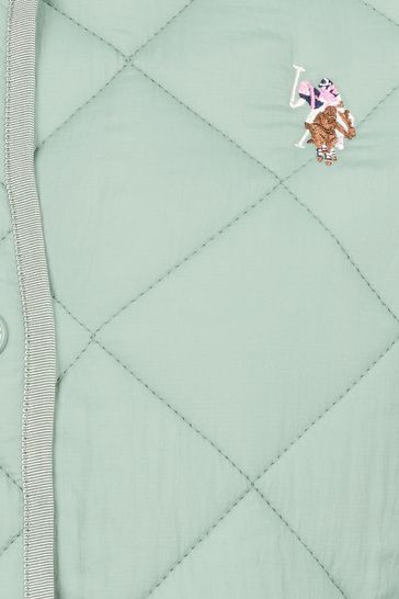 U.S. Polo Assn. Womens Lightweight Puffer Green Jacket
