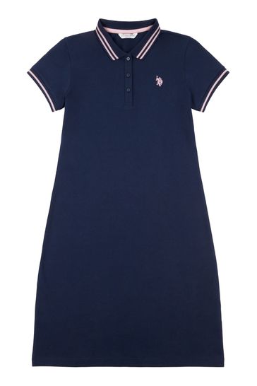 Blue polo hot sale dress