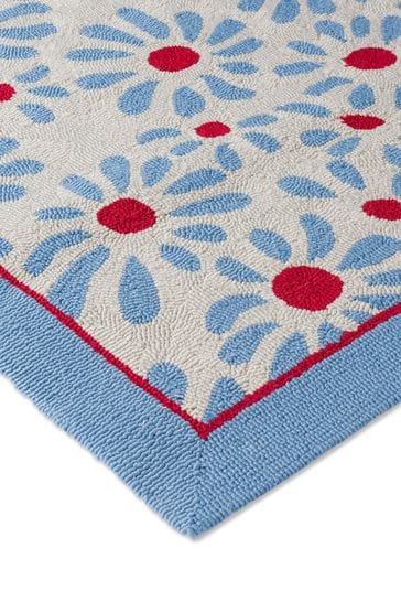Laura Ashley Blue Thorncliff Indoor Outdoor Rug