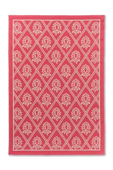 Laura Ashley Red Porchester Indoor Outdoor Rug