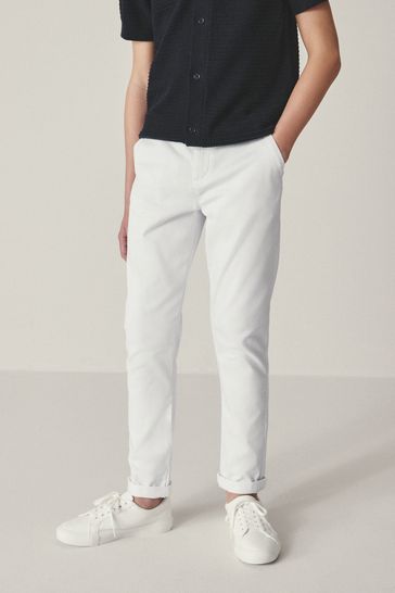Pantalones chinos negros ajustados en color blanco (3 - 17 años)
