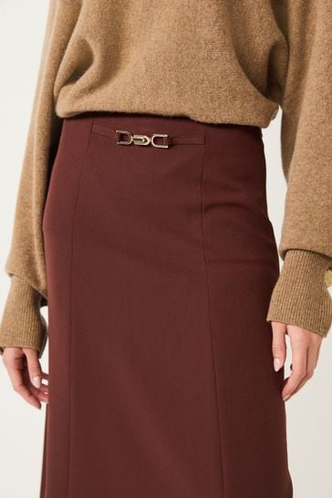 Chocolate brown wool pencil skirt top