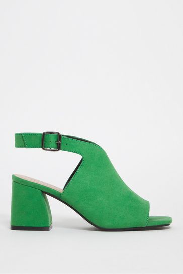 Simply Be Wide Fit Green Slingback Buckle Shoeboots