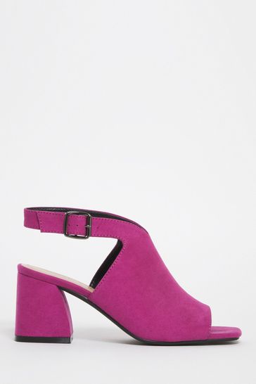 Simply Be Wide Fit Pink Slingback Buckle Shoeboots