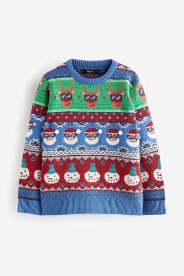 Buy Multi Colourblock Knitted Christmas Jumper 3mths 16yrs from Next Luxembourg