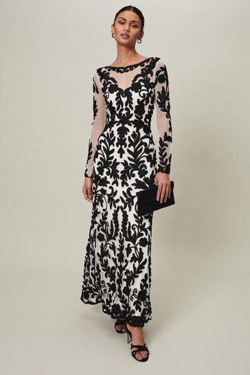 Phase Eight Black Ria Tapework Dress
