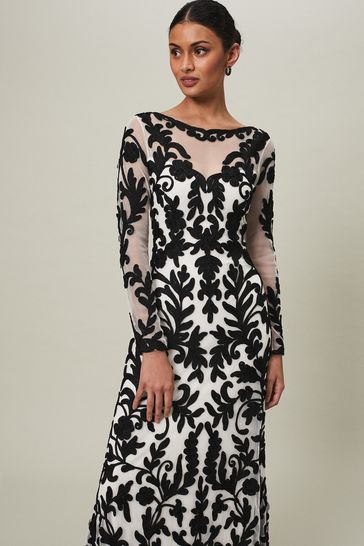 Buy Phase Eight Black Ria Tapework Dress from Next Australia