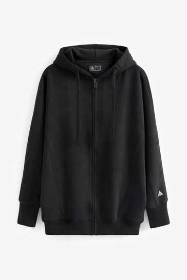 Buy Black Next Active Sports Longline Zip Through Hoodie from Next