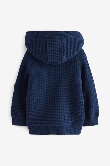 Navy Blue Borg Lined Hooded Cardigan 3mths 7yrs