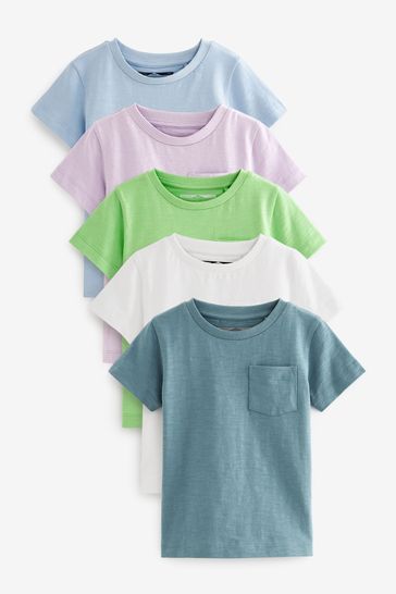 Blue/Green Short Sleeves T-Shirt 5 Pack (3mths-7yrs)