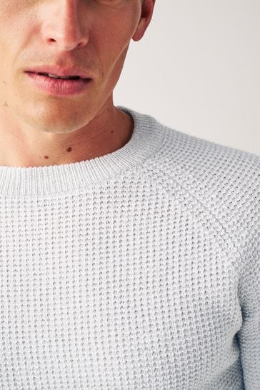 Buy Light Grey Regular Knitted Textured Jumper from Next Ireland