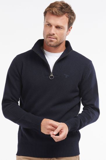 Buy Barbour Navy Essential Half Zip Wool Jumper from Next Malta