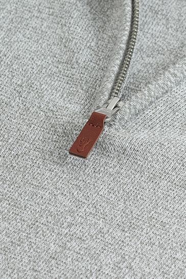 Light Grey/Neutral Plain Regular Fit 100% Cotton Premium Quarter Zip Jumper