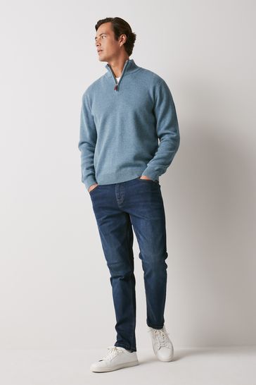 Blue jumper and jeans store