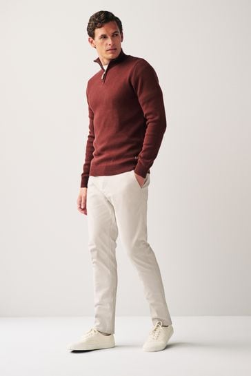 Men's red zip up store sweater