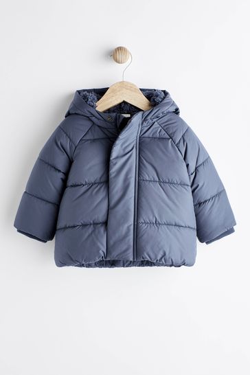 Navy Blue Hooded Baby Puffer Jacket (0mths-2yrs)