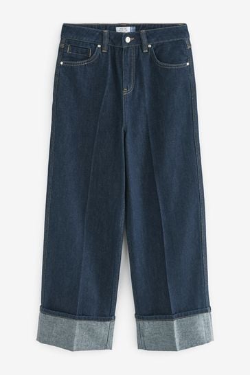 Buy Rinse Turn Up Hem Cropped Wide Leg Jeans from Next Croatia
