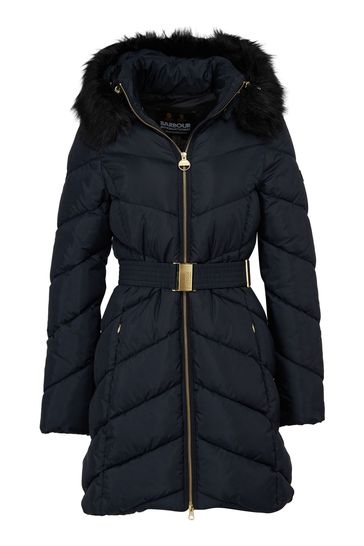Barbour international highpoint faux fur trim quilted jacket shop