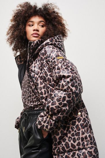 Animal print padded coat online