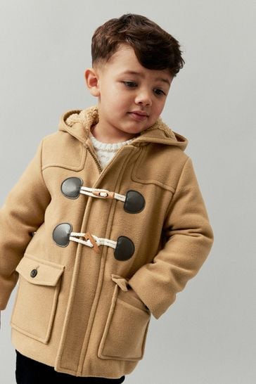 Buy Neutral Teddy Fleece Lined Duffle Coat 3mths 7yrs from Next Luxembourg