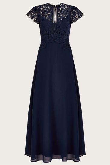 Monsoon Blue Louise Lace Maxi Dress