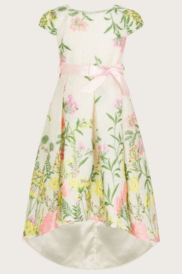 Buy Monsoon Natural Katharine Floral Jacquard Dress from Next