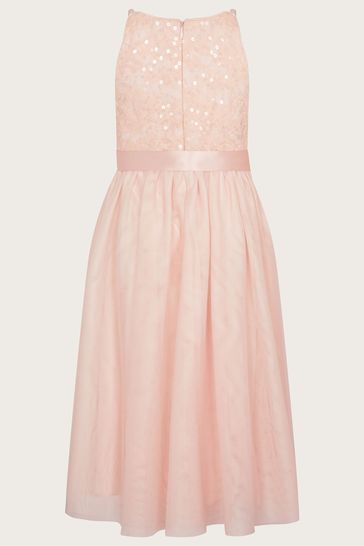 Monsoon pink lace dress sales