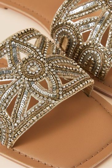 Gold studded cheap sliders