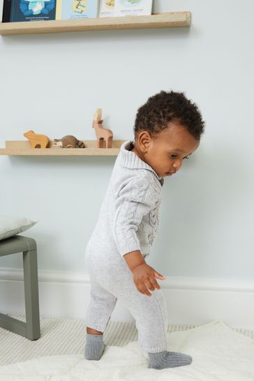Grey romper baby sales boy