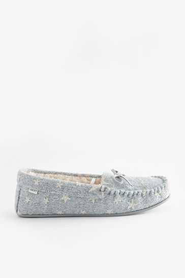 Silver online glitter moccasins