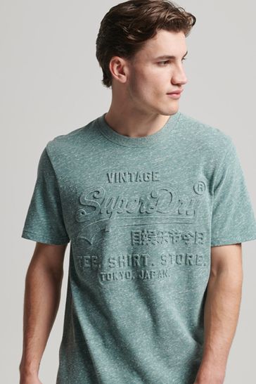Superdry Green Vintage Logo Embossed T-Shirt
