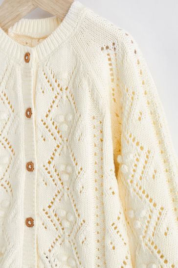 Cream bobble hot sale knit cardigan