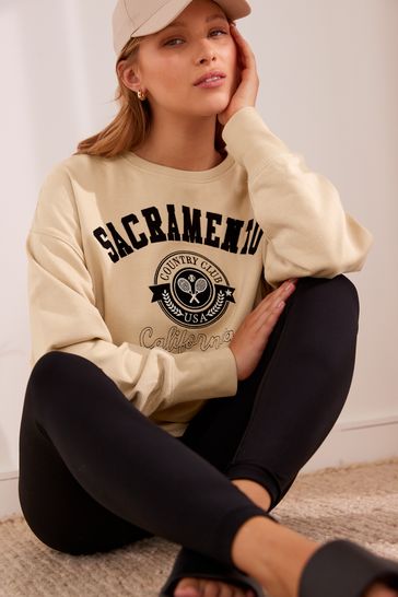 Buy Neutral Sacramento Graphic Sweatshirt from Next Luxembourg