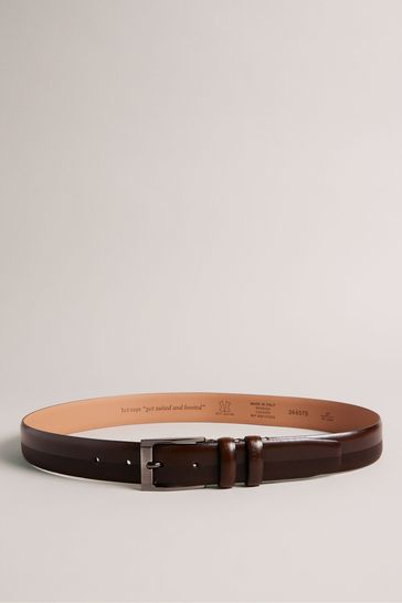 Ted Baker Harvii Choc Etched Brown Leather Belt