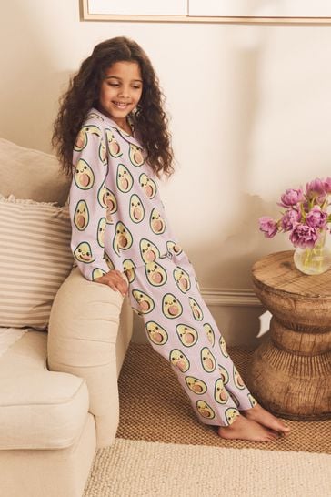 Purple Avocado Button Through Pyjamas 3 16yrs