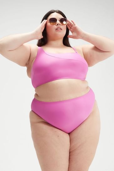 Buy Speedo Womens Purple Plus Size Asymmetric 2 Piece Bikini from