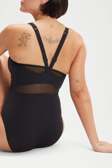Buy Speedo Womens Shaping Lunia Glow Black Swimsuit from Next