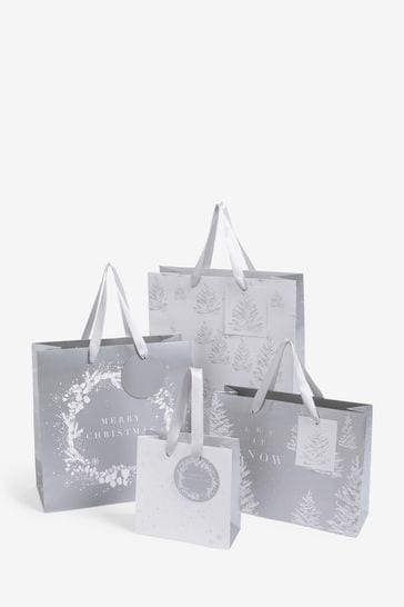Silver christmas gift bags store