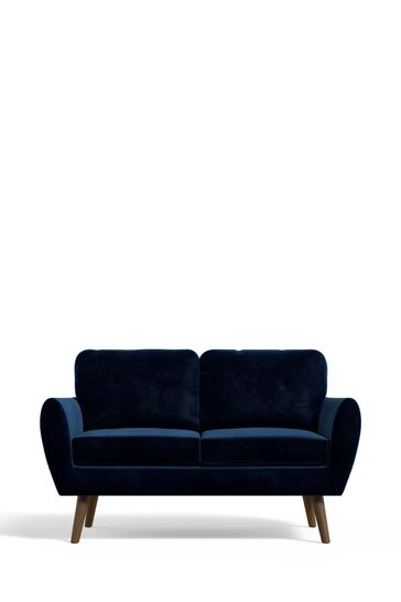 Buy Soft Velvet Navy Blue Bronx Leg Wilson Compact 2 Seater Sofa