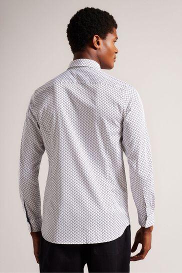 ted baker ls geo print shirt