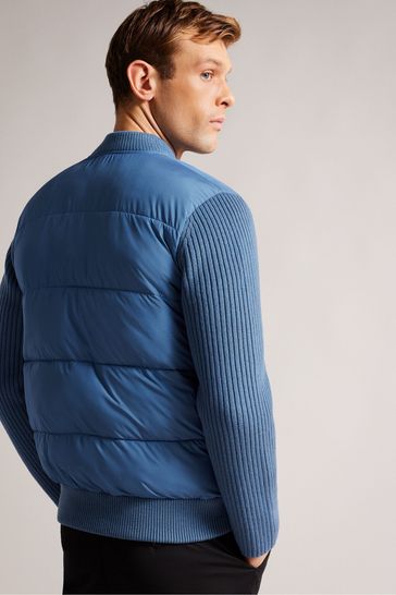 Buy Ted Baker Spores Mid Blue Long Sleeve Regular Wadded Zip Through Jacket from Next Netherlands