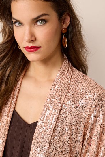 Rose gold sequin sales blazer
