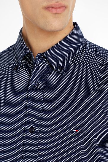 Tommy Hilfiger Flex Geo Print Navy Blue Shirt