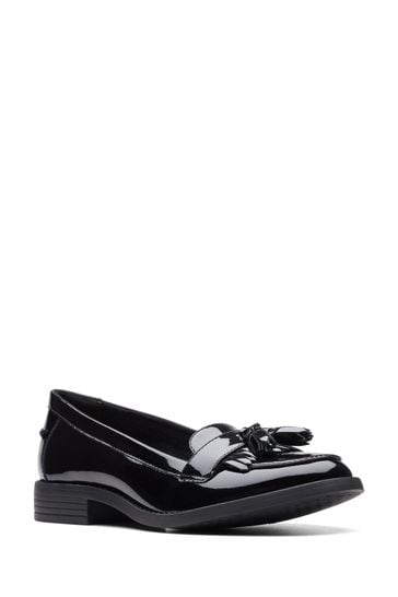 Clarks black sale patent loafers