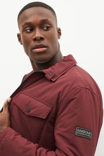 Barbour burgundy quilted jacket deals