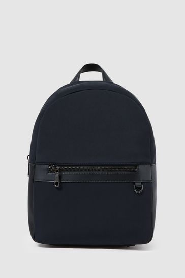 Reiss Dark Navy Drew Neoprene Zipped Backpack