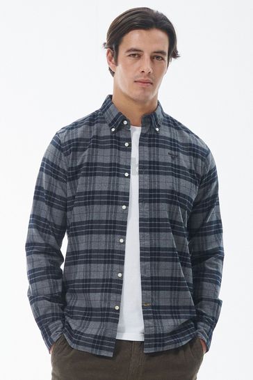 Buy Barbour Grey Swinton Highland Check Long Sleeve Cotton Shirt